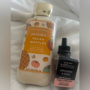 Pumpkin Pecan Waffles Body Cream and wallflower
